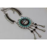 Vintage silver necklace by Zuni artist, JD Massie