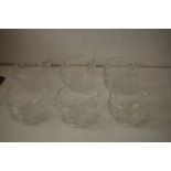 Set of six cut crystal rinsers