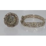 Chinese silver bracelet and ring