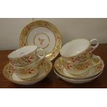 Four early 19th century cups & saucers