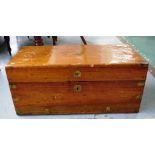 Vintage brass bound wood chest
