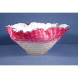 Vintage pink satin glass bowl