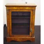 Victorian inlaid walnut pier cabinet