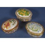 Three Royal Crown Derby lidded trinket boxes