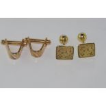 Two pairs of rolled gold cufflinks