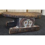 PNG mid century carved wooden stool