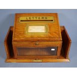 Vintage oak & brass Post Box