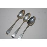 Three various Georgian silver teaspoons