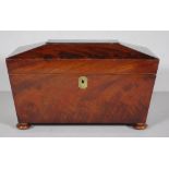 Late Regency mahogany tea caddy