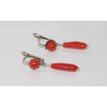 Red coral earrings