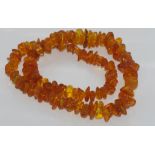 Short amber nugget necklace