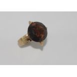 Vintage 9ct smokey quartz ring