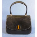 Vintage Gucci ladies black leather handbag