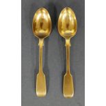 Pair Victorian sterling silver teaspoons
