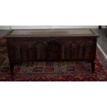 Antique oak plant coffer