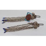 Large Qing dynasty silver earrings