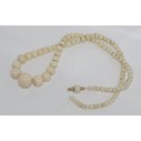 Vintage white coral bead necklace