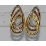 18ct three tone gold earrings