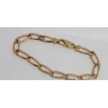 9ct gold, unusual long link bracelet