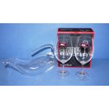Riedel duck decanter & two wine glasses