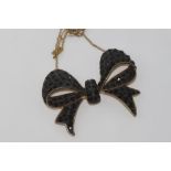 Mimco black bow tie necklace