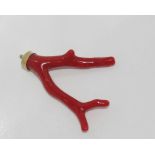 Italian red coral branch pendant