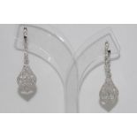 Art Deco style 18ct white gold & diamond earrings