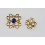 Two small vintage 9ct gold brooches