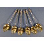 Set of six Chinese silver spoons