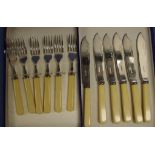Set six fish knives & forks