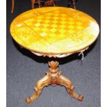 Antique tilt top chess table