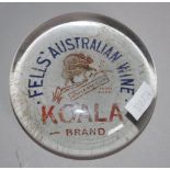 Vintage Fell's Koala brand wine glass paperweight