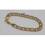 Italian 14ct yellow gold flat link bracelet