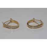 Yellow gold and diamond earrings