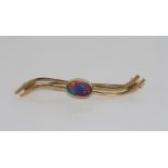 9ct gold and opal brooch