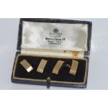 Good 9ct yellow gold double sided cufflinks