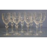 Eight Waterford crystal Curraghmore wine glasses