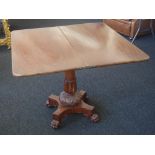 Victorian mahogany pedestal card table