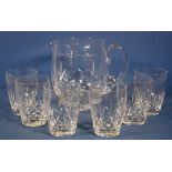 Seven piece Stuart cut crystal water set