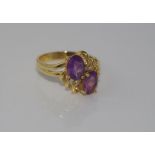 14ct yellow gold and amethyst ring