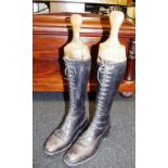 Pair of vintage riding boots & trees