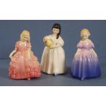 Three Royal Doulton girl figurines