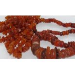 Two various amber necklaces