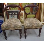 Pair of Victorian balloon back chairs