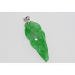 Jade leaf shaped pendant