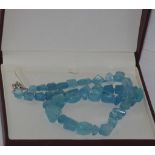 Aquamarine bead necklace