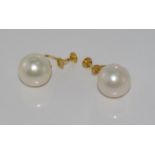 18ct yellow gold & pearl earrings