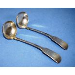 Pair Victorian sterling silver sauce ladles