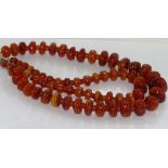 Vintage double strand amber necklace