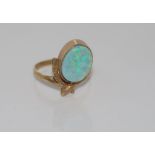 9ct yellow gold and opal ring